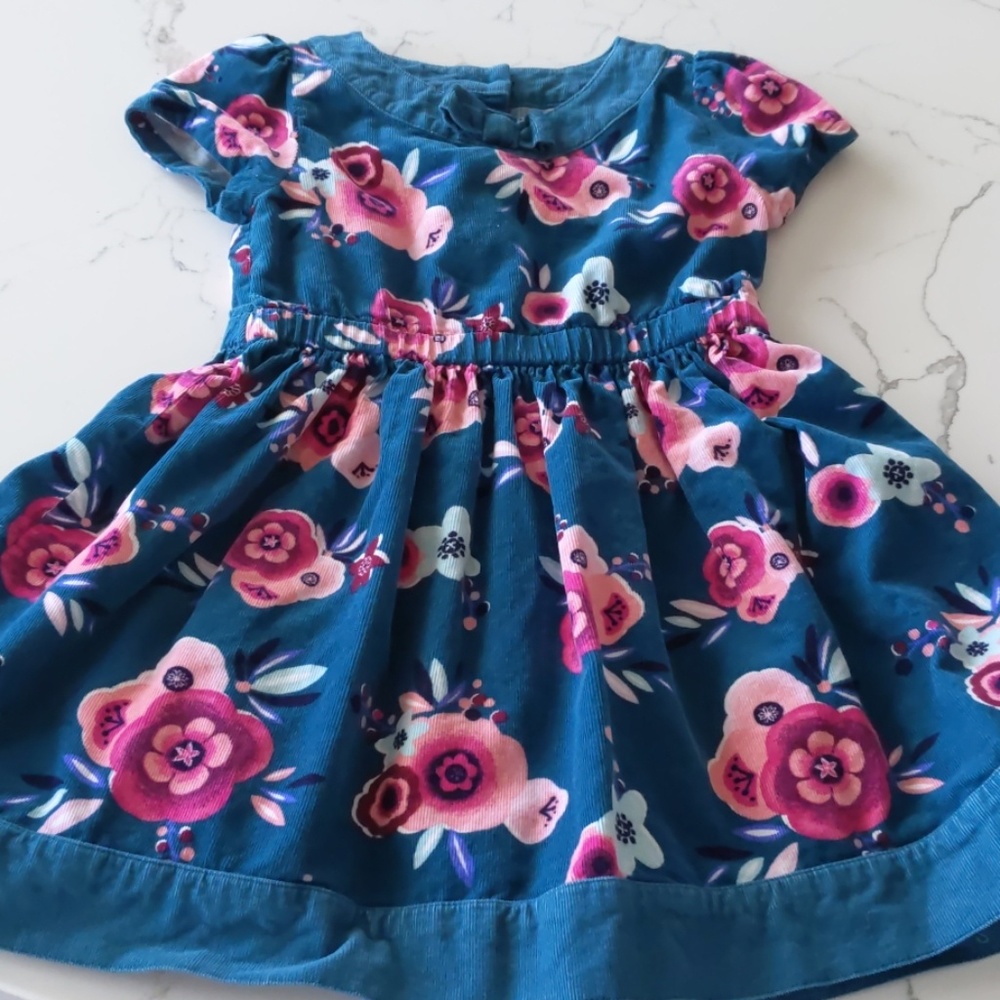 Jewel Tone Floral Gymboree Corduroy Dress